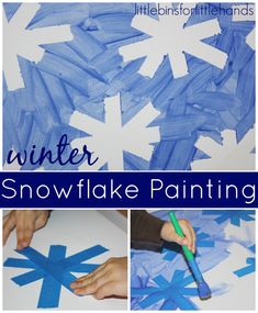 winter snowflake painting is an easy and fun art project for kids to make