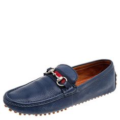 Functional And Stylish, Guccis Collections Capture The Effortless, Nonchalant Finesse Of The Modern Man. Crafted From Leather In A Blue Shade, These Loafers Are So Comfortable Youll Never Want To Take Them Off. They Are Topped With The Web And Horsebit Details For A Signature Finish. Gucci Loafer Blue, Shoes Gucci, Slip On Loafers, Gucci Shoes, Modern Man, Blue Leather, Loafer Shoes, The Modern, Men's Shoes