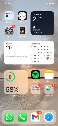 an iphone screen showing the time and calendars on it, as well as other icons