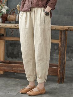 fashionoutfit ONLY FOR YOU 316339 - NEWCHIC Plus Size Harem Pants, Womens Pants Design, Salwar Kamiz, Pants Women Fashion, Pants With Pockets, Plus Size Pants, Kurta Designs, Loose Pants, Pants Design