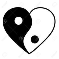 yin yang symbol in the shape of a heart on white background stock photo image and royalty