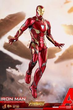 the iron man figure is shown in this promotional image from avengers studios, which has been released