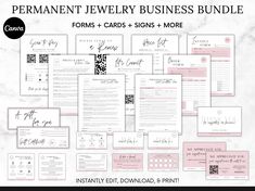 the permanent jewelry business bundle includes cards, signs and more