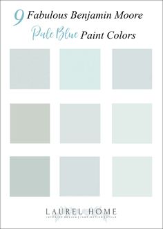 the blue paint colors for furniture and home decor are shown in white, gray, and aqua