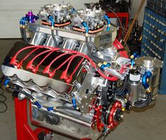 an image of a car engine being worked on