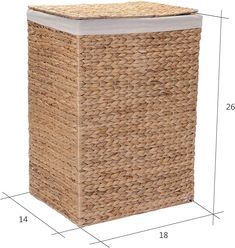 the measurements for a wicker laundry hamper