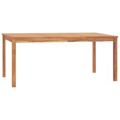 the table is made from wood and has two drawers on one side, and an extension for