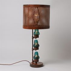 a lamp that is sitting on top of a table