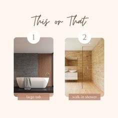 three different types of bathtubs in the bathroom