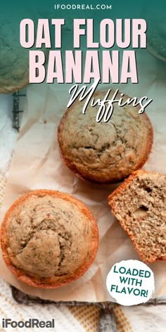 three muffins sitting on top of white paper