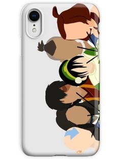 an iphone case with three cartoon characters on it