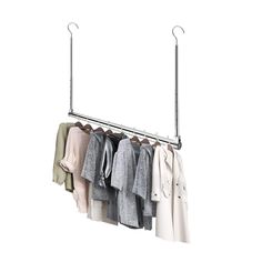 a rack with clothes hanging on it