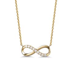 FANCIME Passion Infinity Classic 14K Yellow Gold Necklace Main Diamond Infinity Necklace For Gift, Yellow Gold Infinity Necklace Fine Jewelry, Love Symbol, 14k Yellow Gold Necklace, Infinity Jewelry, Infinity Pendant, Love Pendant, Yellow Gold Necklace, Necklace Online