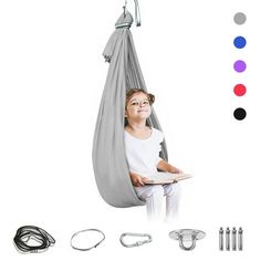 Crafted with top-notch stretch fabric, the therapy cuddle swing is specifically created for children and teens dealing with sensory processing disorder, Asperger's syndrome, ADHD, or those on the autism spectrum. This exceptional swing aids in teaching body awareness, improving balance, enhancing motor planning, and developing spatial skills. Its high-quality construction ensures durability while providing a comforting and therapeutic experience for individuals with sensory needs. Discover the b Air Lounge, Sensory Seeker, Sensory Swing, Indoor Swing, Child Therapy, Processing Disorder, Sensory Issues, Sensory Processing Disorder, Sensory Processing