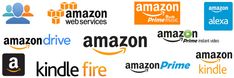 many different logos that are on the same white background, including amazon and kindle