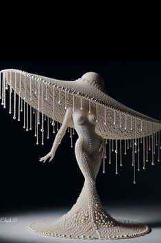 a sculpture made out of beads and pearls