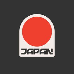 the logo for japan is shown in black and red, with an orange circle above it