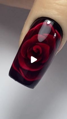 Rose Gel Nails, Rose Nails Art, Rose Nails Tutorial, Rose Nail Design, Birthday Nail Designs, Happy Birthday Rose, Rose Nail Art, Gel Nail Art Designs