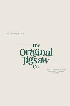 Logo Design and Brand Identity for A Premium Jigsaw Puzzle Company Wordmark Design, The Client, Jigsaw Puzzle, Jigsaw Puzzles, The Original, Bespoke, Branding Design, Logo Design