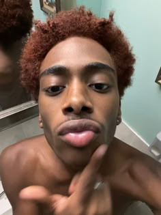 Afro Hair Boy, Copper Orange Hair, Afro Hair Color, Boys Dyed Hair, Ginger Hair Men, Boy Braids, Hair Twists Black, Afro Hairstyles Men, Black Hair Cuts