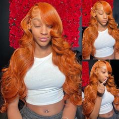 PRODUCT FEATURES Item: Ginger Orange Color Glueless 13x4 Undetectable HD Lace Frontal Wig Body Wave Human Hair WigsHair Material: 100% Virgin Human Hair, 10A Grade, No Really Shedding, No Tangle, No Bad Smell.Hair Color: Ginger ColorWig Density:150%/180% DensityHair Length: 12-30inch are availableTexture: Body Wave Hair, Natural Hairline, Soft, Comb Easily, Can Re-style and Color well.Lace Net: 13*4 Inch Swiss lace, Ginger Color, Pre-plucked with Baby Hair, Natural HairlinePack: 1 Piece Ginger C Frontal Wig Body Wave, Hd Lace Frontal, Remy Human Hair Wigs, Curly Hair Wig, Brazilian Body Wave, Color Your Hair, Body Wave Wig, Body Wave Hair, Frontal Wig