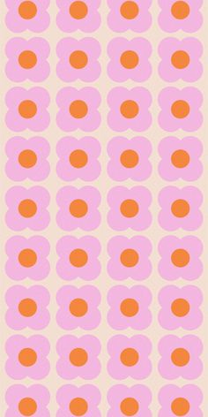 an orange and pink pattern with circles on it