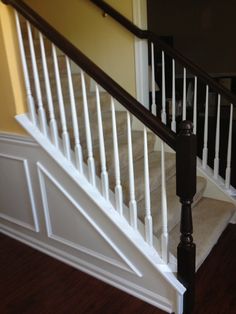 the stairs in this house have been painted white