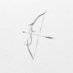 an artistic drawing of a bow and arrow