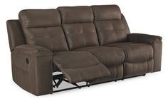 the reclining loveseat is shown with two seats on each side and one arm facing