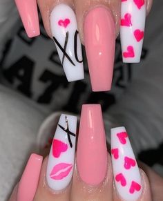 Valentine Nail Art, Pedicure Designs, Nail Designs Valentines, Nail Swag, Heart Nails, Coffin Nails Designs, Fire Nails