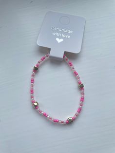 Pink and Gold beaded bracelets. Made to fit each customer's wrist with personalised sizing. Pearl, pink and gold beads Gold Beaded Bracelets, Pink Beaded Bracelets, Gold Beaded Bracelet, Pearl Pink, Pink Beaded, Gold Bead Bracelets, Summer Bracelets, Gold Beads, Beaded Bracelet