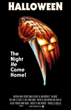 a movie poster for halloween starring the night he came home