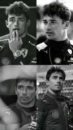 four different pictures of men in black and white