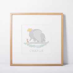 an elephant is shown with the name charlie on it