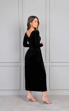 "Velvet dresses for bridesmaids and parties. Women's dresses are made of high quality fabric. Our dresses are made with love in Europe. More Désir Vale dresses can be found here: https://www.etsy.com/shop/DesirVale?ref=seller-platform-mcnav ❖ If you wish another neckline, back, sleeves.. write it in order's note. ❖ The material is quality, flexible and stretchy. ❖ The top of the dress is lined. ❖ In my shop the size scale is different. Please read the dress description and find your size. ❖ In n Fitted Velvet V-neck Dress For Holidays, Fitted Long V-neck Dress For Party, Fitted A-line Velvet Dress For Formal Occasions, Long Sleeve Evening Dress With Fitted Bodice For Cocktail, Cocktail Evening Dress With Long Sleeves And Fitted Bodice, Cocktail Evening Dress With Fitted Bodice And Long Sleeves, Elegant A-line Velvet Party Dress, Fitted V-neck Maxi Dress For Gala, Cocktail Gown With Fitted Bodice And Long Sleeves