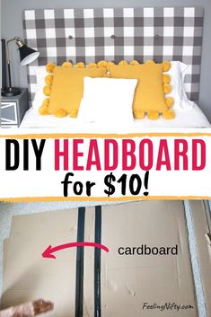 the diy headboard for $ 10 with instructions to make it look like an old bed