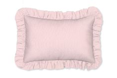 a pink pillow with ruffled edges