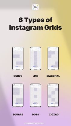 the six types of instagram grids are shown