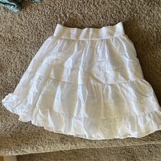 Never Worn White Vacay Skirt, With Slip And Zipper. Originally The Skirt Is $220 Online Black Pleated Mini Skirt, Womens Denim Skirts, Blue Jean Skirt, Activewear Print, Skirts White, Tiered Mini Skirt, Micro Skirt, Ruffle Mini Skirt, Black Denim Skirt