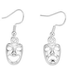 PRICES MAY VARY. 🎭🎭🎭🎭----Theatre gifts Elegant Comedy and Tragedy Mask earrings for drama majors students, drama teachers or someone who on the drama team, or wear it while at a play or drama or musical or while visiting NYC, or London, or Broadway. 💗💗Quality Upgrade💗💗--- Silver earring hooks,Both two pendent are Made of premium quality zinc alloy. 💗💗Package💗💗--- It comes with a pack of soft cloth, an after-services card and your jewelry in a bag. Good protection for your jewelry and Comedy And Tragedy Masks, Tragedy Mask, Theatre Gifts, Comedy And Tragedy, Visiting Nyc, Teen Actresses, Wedding Banquet, Meaningful Jewelry, Exclusive Jewelry