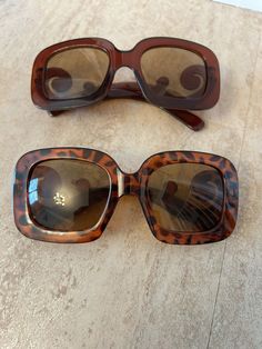 Sunglasses Classic Butterfly Amber plastic Sun glasses set of 2 pair. Like new condition Amber Sunglasses, Retro Brown Glass Sunglasses, Plastic Amber Glasses, Brown Rectangular Plastic Sunglasses, Vintage Tortoiseshell Sunglasses With Gradient Lenses, Brown Sunglasses, Amber, Sunglasses Accessories, Like New