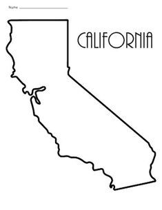 california state outline map with the name in black and white on a white background illustration