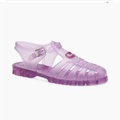 Bringing Back A Playful Style From The ‘90s, This Jelly Fisherman Sandal Features A Fully Transparent Rubber Construction. It’s Detailed With A Buckle Closure And Our Signature For A Heritage Touch. Styled With A Lug Sole, Coach’s Jelly Translucent Fisherman Sandals Feature The Label's Signature C-Logo. Fisherman Sandals Women, Formal Loafers, Fisherman Sandals, Polyvinyl Chloride, C Logo, Wedge Pumps, Signature Hardware, Jelly Sandals, Platform Heel