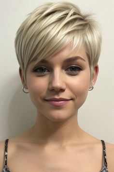 Super Short Hair Styles For Women, Short Women's Haircut, Short Pixie With Long Bangs, Short Pixie Hairstyle Women, Gray Bangs, Cute Short Hairstyles For Women, Cute Short Hairstyles, Short Choppy Haircuts, Choppy Haircuts