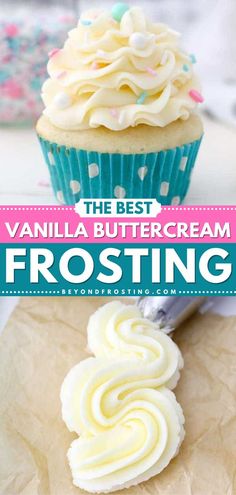 This easy vanilla frosting recipe is a simple dessert you don't want to miss! It's perfect for piping cupcakes and for cake decorating. Light, fluffy, and stable, this basic vanilla buttercream frosting is the BEST. Nothing beats homemade! Vanilla Frosting For Cake, Frosting For Cake Decorating, Piping Frosting Recipe, Best Buttercream Recipe, Fluffy Vanilla Frosting, Vanilla Frosting For Cupcakes, Piping Cupcakes