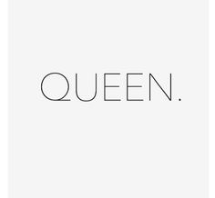 the word queen written in black on a white background