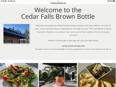 an image of a web page for a restaurant called cedar falls brown bottle