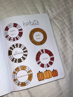 Book Habit Tracker, Cute Fall Journal Ideas, Journal Ideas Habit Tracker, September Habit Tracker, Fall Habit Tracker, November Tracker, November Symbols