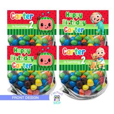 four packs of happy birthday gummy bears