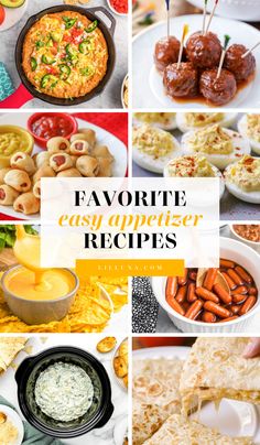 the cover of favorite easy appetizer recipes, including dips and crackers